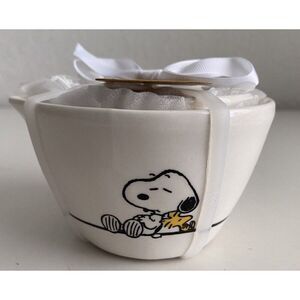 Rae Dunn Peanuts Snoopy And Woodstock 4 Different Designs Measuring Cups NEW